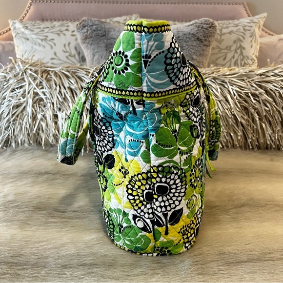 VERA BRADLEY Limes Up 2012 Large Toggle Tote 2 Handles Y2K Yellow Green Floral - Picture 11 of 16